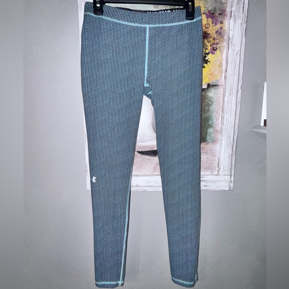 Women’s Under Armour Compression Cropped Leggings Teal/Black Pattern Small